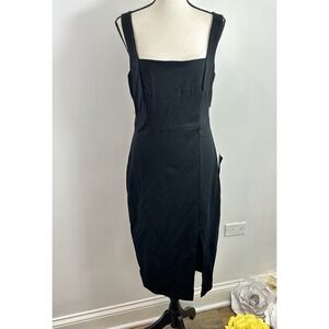 Lulus Baby, You're The One Black Sleeveless Bodycon Midi Dress Size Large
